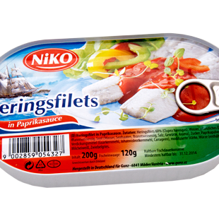 Heringsfilet in Paprikasauce 