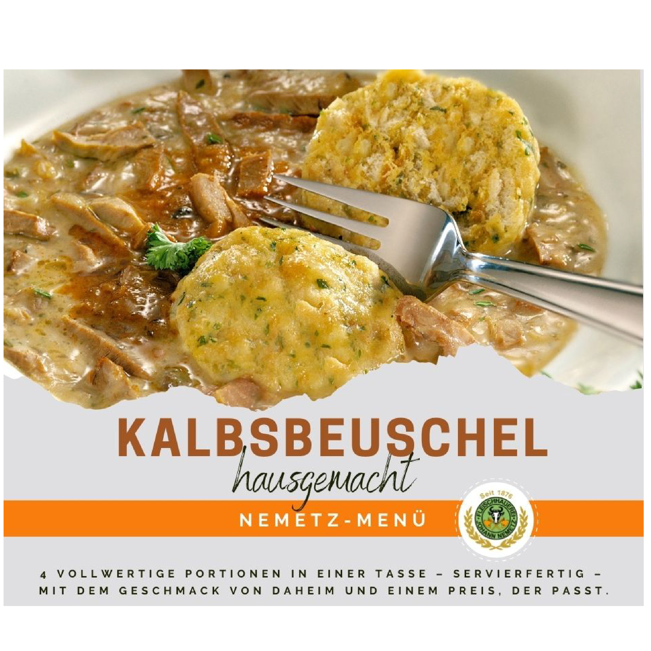 Hausgemachtes Kalbsbeuschel-Men, 4 Portionen, fertig gekocht