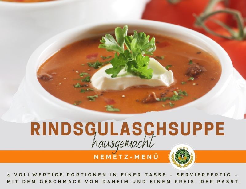 Hausgemachtes Men Rind Gulaschsuppe
