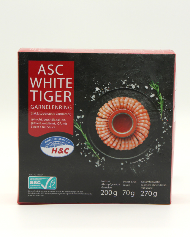 Garnele White Tiger Ring mit Sauce Garnele White Tiger Ring mit Sauce