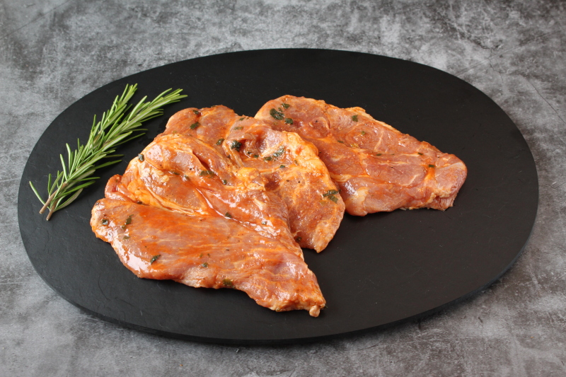 Schweine Schopfsteak mariniert ohne Knochen